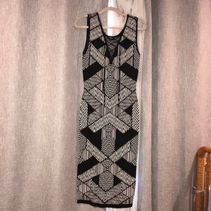 Midi white and black dress